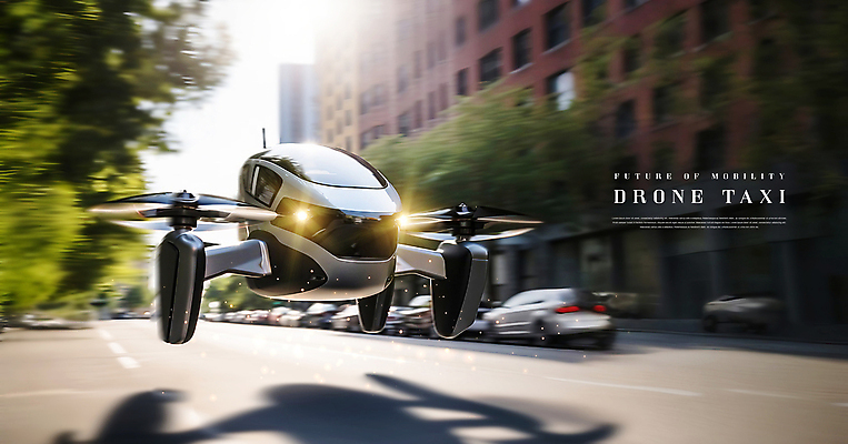 PSD 편집이미지 교통수단 미래 거리 사람없음 운전 스마트 속도 택시 드론 드론택시 모빌리티 이미지편집 교통 컨셉 모션 승용차 자동차 파일형식