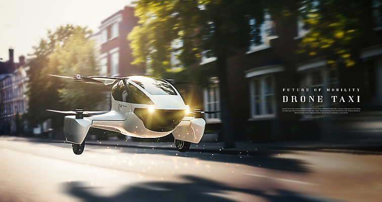 PSD 편집이미지 교통수단 미래 거리 사람없음 운전 스마트 속도 택시 드론 드론택시 모빌리티 이미지편집 교통 컨셉 모션 승용차 자동차 파일형식