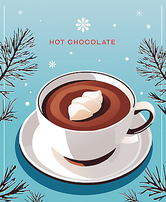 포스터 하늘색 겨울 일러스트 디저트 따뜻함 사람없음 초콜릿 카페 달콤 커피잔 크림 솔잎 코코아 국내일러스트 AI파일 계절 커피 음료 음식 잎 잔 파란색 상점 맛 파일형식 벡터