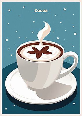 포스터 겨울 일러스트 디저트 따뜻함 사람없음 파란색 초콜릿 카페 흰색 눈 연기 달콤 수증기 커피잔 크림 코코아 국내일러스트 AI파일 자연요소 계절 커피 음료 음식 컬러 날씨 잔 상점 맛 파일형식 벡터