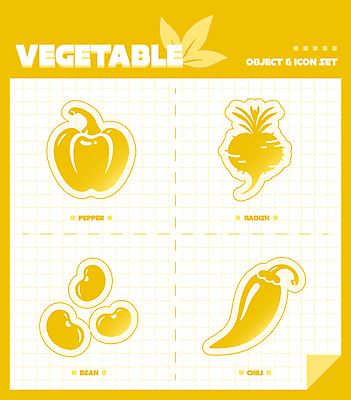 아이콘 점선 스티커 잎 고추 피망 사람없음 노란색 신선 격자 강낭콩 비트 2D아이콘 AI파일 식물 선 컬러 무늬 채소 콩 파일형식 벡터