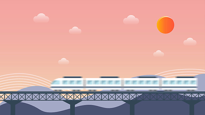 구름 새해 산 사람없음 태양 일출 기차 새해인사 가교 모션그래픽 MP4 MOV 자연요소 건축물 육상교통 대중교통 노을 인사 동영상 파일형식