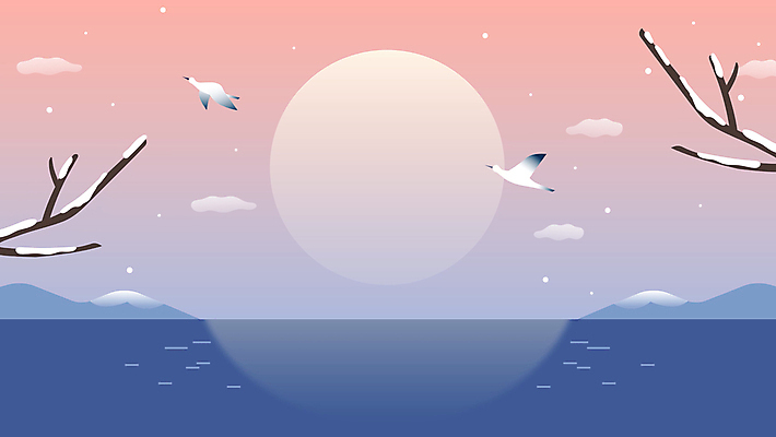 바다 섬 두마리 겨울 조류 새해 사람없음 태양 새해인사 나뭇가지 눈 모션그래픽 MP4 MOV 자연요소 나무 동물 계절 2 날씨 인사 동영상 파일형식