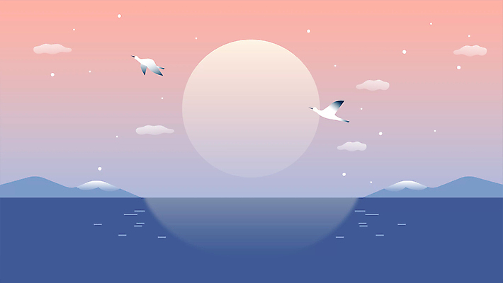 바다 섬 두마리 조류 새해 사람없음 태양 새해인사 나뭇가지 눈 모션그래픽 MP4 MOV 자연요소 나무 동물 2 날씨 인사 동영상 파일형식