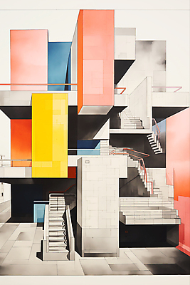 JPG 디자인 건축 일러스트 건축양식 난간 사람없음 건물 스케치 디지털합성 모던 편집소스 국내일러스트 AI일러스트 AI콘텐츠 건축물 미술 파일형식