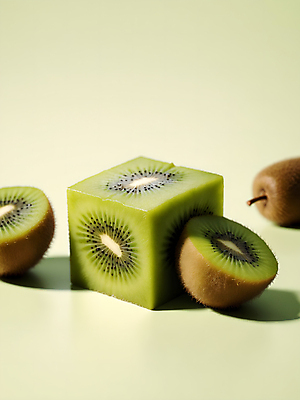 JPG 편집이미지 추상 키위 사람없음 초록색 3D 사각형 큐브 입체 디지털합성 오브젝트 편집소스 편집3D AI컴퓨터그래픽 AI콘텐츠 도형 컬러 무늬 과일 파일형식