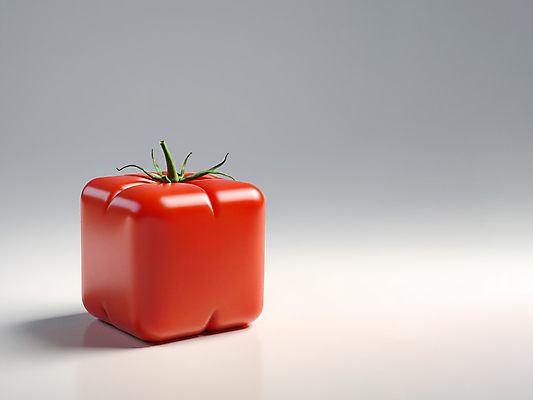 JPG 편집이미지 토마토 추상 사람없음 빨간색 3D 사각형 큐브 입체 디지털합성 오브젝트 카피스페이스 편집소스 편집3D AI컴퓨터그래픽 AI콘텐츠 도형 컬러 무늬 채소 공백 파일형식