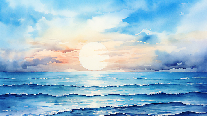 JPG 구름 파도 바다 백그라운드 겨울 일러스트 자연 하늘 수채화 새해 풍경 사람없음 태양 일출 국내일러스트 AI일러스트 AI콘텐츠 자연요소 계절 노을 생태계 파일형식