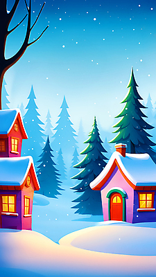 JPG 나무 편집이미지 겨울 주택 풍경 사람없음 마을 설원 눈 숲 디지털합성 편집소스 눈덮임 편집실사 AI일러스트 AI콘텐츠 자연요소 식물 계절 컨셉 날씨 눈_날씨 건물 CG 파일형식