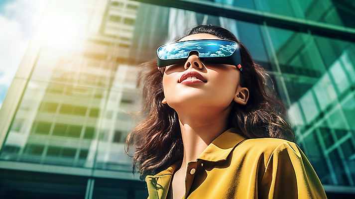 JPG 편집이미지 여자 미래 한명 정장 상반신 성인 건물 빛 비즈니스우먼 의료성형뷰티 성인여자한명만 VR기기 이미지편집 편집실사 AI인물포토 AI콘텐츠 1 건축물 옷 컨셉 비즈니스 사람 기계 직장인 CG 가상현실 여자한명만 성인여자만 파일형식 AI포토