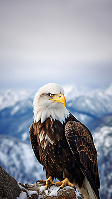 JPG 편집이미지 한마리 하늘 사람없음 독수리 흰머리독수리 편집실사 AI포토 AI콘텐츠 1 조류 CG 파일형식