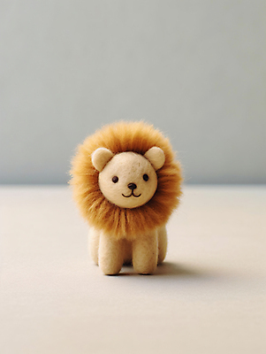 JPG 편집이미지 인형 사람없음 모형 귀여움 사자 공예 디지털합성 베이지색 편집실사 양모펠트 AI포토 AI콘텐츠 컬러 컨셉 포유류 취미 CG 양모 펠트 파일형식