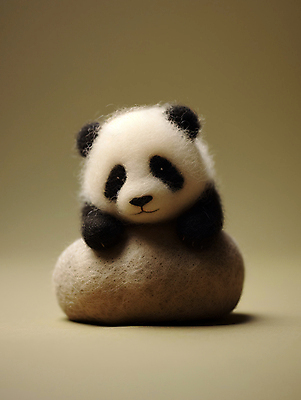 JPG 편집이미지 인형 사람없음 갈색 모형 귀여움 판다 공예 디지털합성 편집실사 양모펠트 AI포토 AI콘텐츠 컬러 컨셉 곰 취미 CG 양모 펠트 파일형식