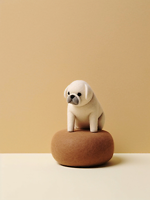 JPG 편집이미지 인형 사람없음 갈색 모형 귀여움 강아지 공예 디지털합성 불독 편집실사 양모펠트 AI포토 AI콘텐츠 컬러 컨셉 취미 반려동물 개 CG 양모 펠트 파일형식