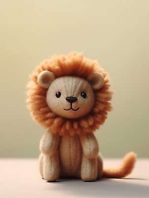 JPG 편집이미지 인형 사람없음 갈색 모형 귀여움 사자 공예 디지털합성 편집실사 양모펠트 AI포토 AI콘텐츠 컬러 컨셉 포유류 취미 CG 양모 펠트 파일형식