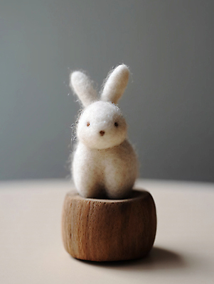 JPG 편집이미지 인형 사람없음 모형 귀여움 토끼 공예 디지털합성 편집실사 양모펠트 AI포토 AI콘텐츠 컨셉 포유류 취미 반려동물 CG 양모 펠트 파일형식