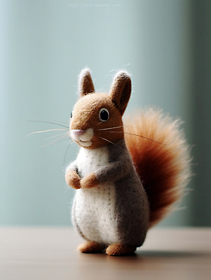 JPG 편집이미지 인형 사람없음 갈색 모형 귀여움 공예 디지털합성 청설모 편집실사 양모펠트 AI포토 AI콘텐츠 컬러 컨셉 취미 CG 양모 펠트 파일형식