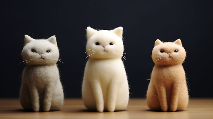 JPG 편집이미지 인형 사람없음 갈색 모형 귀여움 고양이 공예 디지털합성 편집실사 양모펠트 AI포토 AI콘텐츠 컬러 컨셉 포유류 취미 반려동물 CG 양모 펠트 파일형식