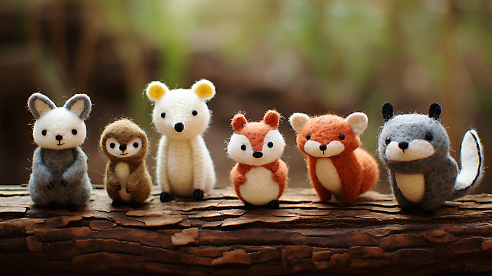 JPG 편집이미지 인형 사람없음 모형 귀여움 설치류 공예 디지털합성 편집실사 양모펠트 AI포토 AI콘텐츠 동물 컨셉 취미 CG 양모 펠트 파일형식