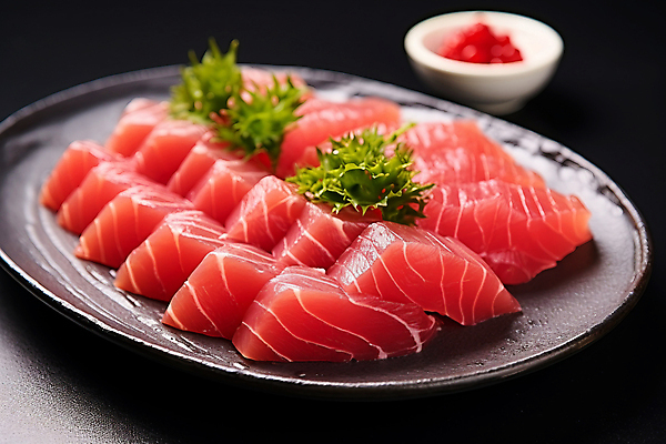 JPG 편집이미지 접시 요리 사람없음 참치 디지털합성 참치회 플레이팅 편집실사 AI포토 AI콘텐츠 식기 어류 생선회 상차림 CG 파일형식