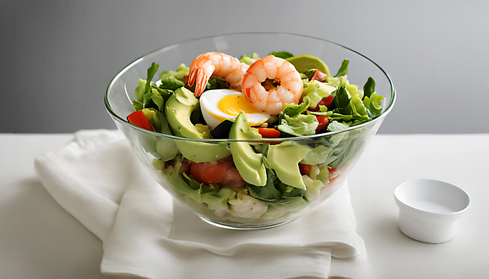 JPG 편집이미지 그릇 새우 사람없음 계란 샐러드 신선 아보카도 건강식 쉬림프샐러드 편집실사 AI포토 AI콘텐츠 식기 음식 과일 갑각류 알 CG 파일형식