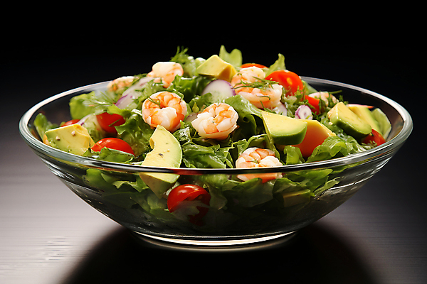 JPG 편집이미지 그릇 방울토마토 새우 사람없음 샐러드 신선 아보카도 건강식 쉬림프샐러드 편집실사 AI포토 AI콘텐츠 식기 음식 토마토 과일 갑각류 CG 파일형식