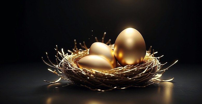 JPG 편집이미지 이벤트 사람없음 계란 금색 행운 황금 둥지 황금알 당첨 편집실사 AI컴퓨터그래픽 AI콘텐츠 컬러 컨셉 알 CG 파일형식