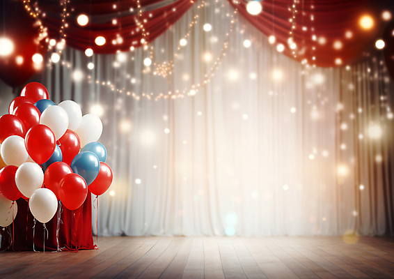 JPG 편집이미지 사람없음 반짝임 공간 무대 커튼 서커스 극장 풍선 편집실사 AI포토 AI콘텐츠 모션 CG 파일형식