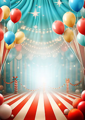 JPG 편집이미지 조명 사람없음 반짝임 공간 무대 커튼 서커스 극장 풍선 편집실사 AI포토 AI콘텐츠 모션 CG 파일형식