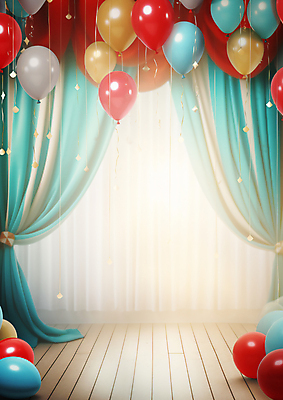 JPG 편집이미지 사람없음 공간 무대 커튼 서커스 극장 풍선 편집실사 AI포토 AI콘텐츠 CG 파일형식