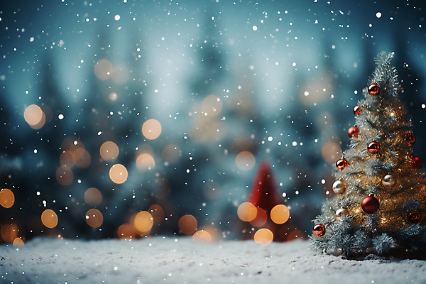 JPG 편집이미지 백그라운드 크리스마스 겨울 사람없음 반짝임 크리스마스트리 눈 보케 편집실사 AI포토 AI콘텐츠 자연요소 계절 기념일 모션 날씨 CG 파일형식