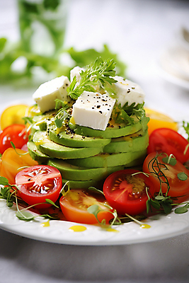 JPG 편집이미지 접시 토마토 사람없음 샐러드 애피타이저 디지털합성 두부 아보카도 건강식 편집실사 AI포토 AI콘텐츠 식기 음식 채소 과일 CG 파일형식