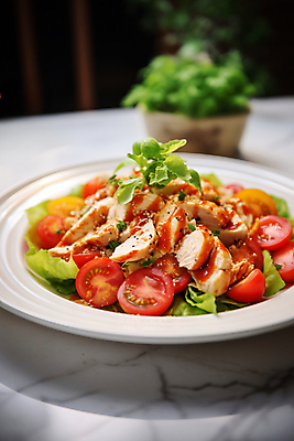 JPG 편집이미지 접시 토마토 육류 사람없음 샐러드 애피타이저 디지털합성 건강식 편집실사 AI포토 AI콘텐츠 식기 음식 채소 식재료 CG 파일형식