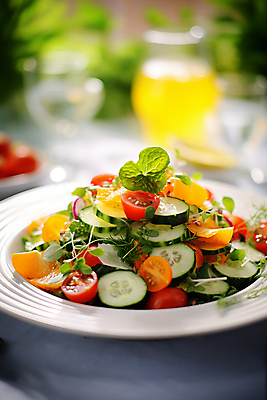 JPG 편집이미지 접시 토마토 오이 사람없음 샐러드 애피타이저 디지털합성 건강식 편집실사 AI포토 AI콘텐츠 식기 음식 채소 CG 파일형식