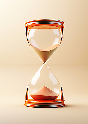 JPG 편집이미지 사람없음 주황색 시간 모래시계 디지털합성 오브젝트 아날로그 편집실사 AI포토 AI콘텐츠 모래 시계 컬러 CG 파일형식