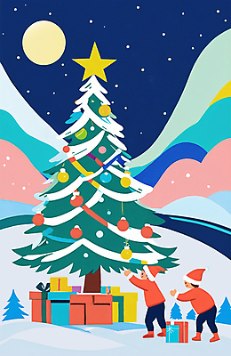 전신 PSD 행복 별 어린이 겨울 일러스트 밤하늘 서기 소녀 이벤트 소년 두명 친구 선물상자 크리스마스트리 파티 보름달 꾸미기 어린이만 오너먼트 국내일러스트 자연요소 계절 여자 남자 감정 크리스마스장식 크리스마스 관계 모션 하늘 선물 사람 상자 달 야간 파일형식