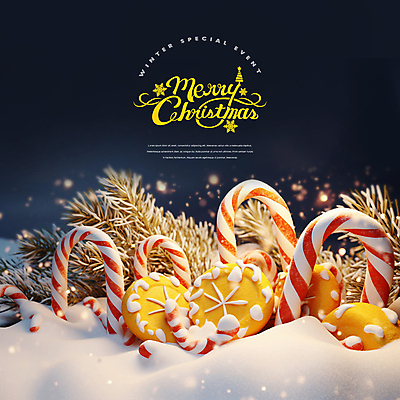 PSD 편집이미지 크리스마스 이벤트 사람없음 반짝임 눈 스페셜 지팡이사탕 눈덮임 이미지편집 자연요소 기념일 컨셉 모션 날씨 사탕 파일형식