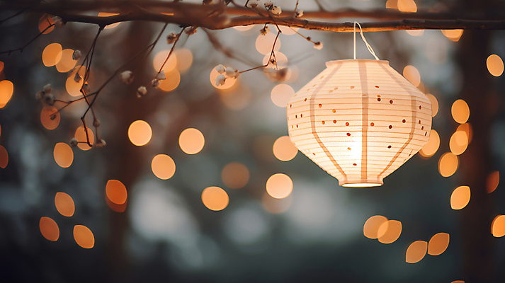 JPG 편집이미지 조명 사람없음 야외 나뭇가지 등불 저녁 디지털합성 보케 편집실사 AI포토 AI콘텐츠 나무 야간 CG 파일형식