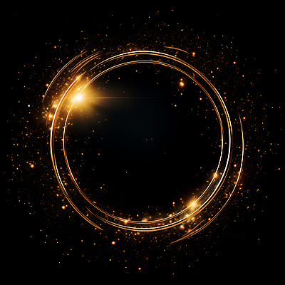 JPG 편집이미지 선 프레임 사람없음 빛 반짝임 검은색 금색 원형 디지털합성 써클 편집소스 이미지편집 편집실사 AI컴퓨터그래픽 AI콘텐츠 도형 컬러 모션 CG 파일형식
