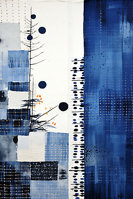 JPG 도형 백그라운드 일러스트 추상 사람없음 파란색 빈티지 디지털합성 스티치 편집소스 국내일러스트 AI일러스트 AI콘텐츠 컬러 컨셉 무늬 바느질 파일형식