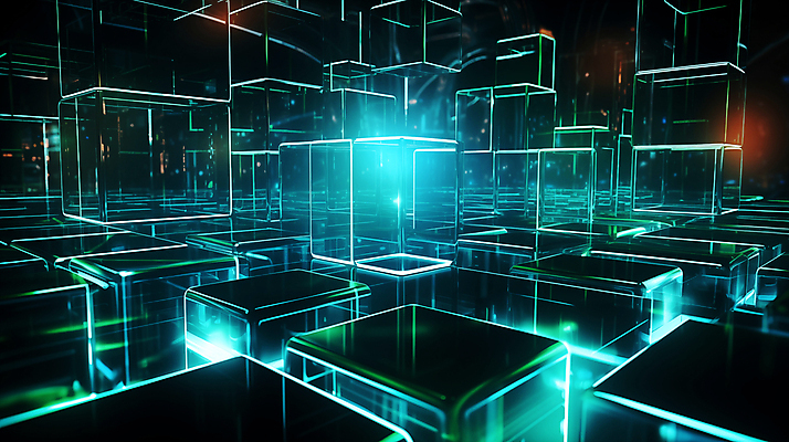 JPG 편집이미지 선 미래 사람없음 초록색 빛 디지털 사각형 큐브 디지털합성 네온 지오메트릭 편집소스 이미지편집 편집실사 AI컴퓨터그래픽 AI콘텐츠 도형 컬러 컨셉 CG 파일형식