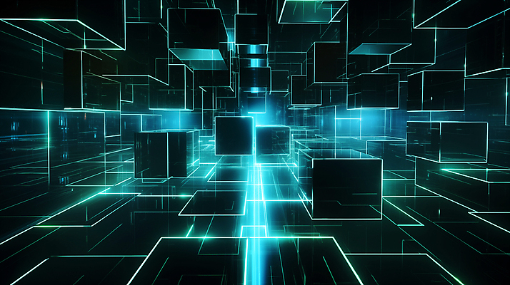 JPG 편집이미지 선 미래 사람없음 초록색 빛 디지털 사각형 큐브 디지털합성 네온 지오메트릭 편집소스 이미지편집 편집실사 AI컴퓨터그래픽 AI콘텐츠 도형 컬러 컨셉 CG 파일형식