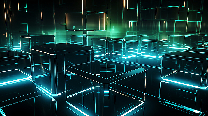 JPG 편집이미지 선 미래 사람없음 초록색 빛 디지털 사각형 큐브 디지털합성 네온 지오메트릭 편집소스 이미지편집 편집실사 AI컴퓨터그래픽 AI콘텐츠 도형 컬러 컨셉 CG 파일형식