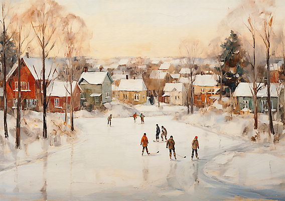 JPG 편집이미지 백그라운드 겨울 주택 풍경 여러명 마을 흰색 눈 빈티지 스노우보드 하키 빙판 유화 이미지편집 편집실사 자연요소 계절 컬러 다수 컨셉 날씨 미술 사람 건물 구기 보드_스포츠 CG 파일형식