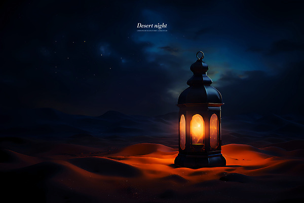 PSD 편집이미지 풍경 사람없음 빛 어둠 사막 랜턴 분위기 야간 카피스페이스 이미지편집 자연요소 컨셉 조명 공백 파일형식