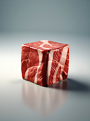 JPG 편집이미지 음식 생고기 육류 사람없음 신선 큐브 디지털합성 덩어리 편집소스 편집실사 AI컴퓨터그래픽 AI콘텐츠 식재료 CG 파일형식
