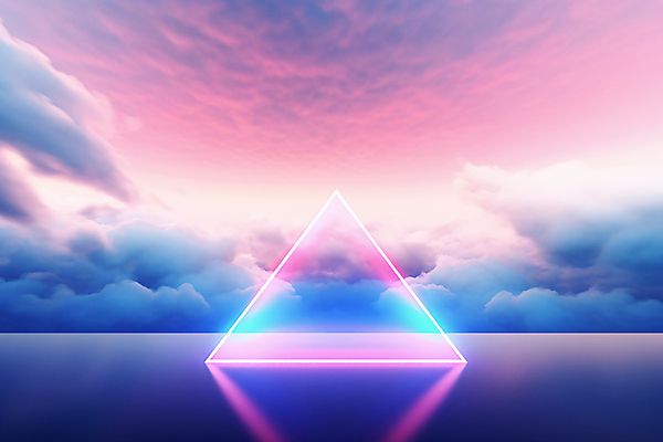 JPG 구름 편집이미지 백그라운드 프레임 사람없음 빛 삼각형 신비 네온 이미지편집 편집실사 AI컴퓨터그래픽 AI콘텐츠 자연요소 도형 컨셉 CG 파일형식