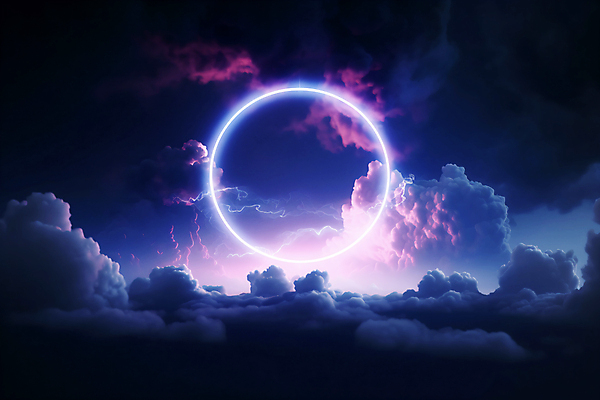 JPG 구름 편집이미지 백그라운드 프레임 사람없음 빛 원형 신비 네온 이미지편집 편집실사 AI컴퓨터그래픽 AI콘텐츠 자연요소 도형 컨셉 CG 파일형식