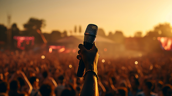 JPG 편집이미지 손 여러명 신체부위 손들기 군중 마이크 흥분 음악축제 편집실사 AI인물포토 AI콘텐츠 감정 음악 음향기기 다수 모션 사람 축제 CG 파일형식 AI포토