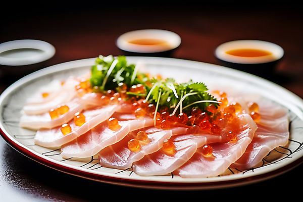 JPG 편집이미지 접시 음식 사람없음 생선회 회 신선 날것 연어알 플레이팅 편집실사 AI포토 AI콘텐츠 식기 알 상차림 CG 파일형식